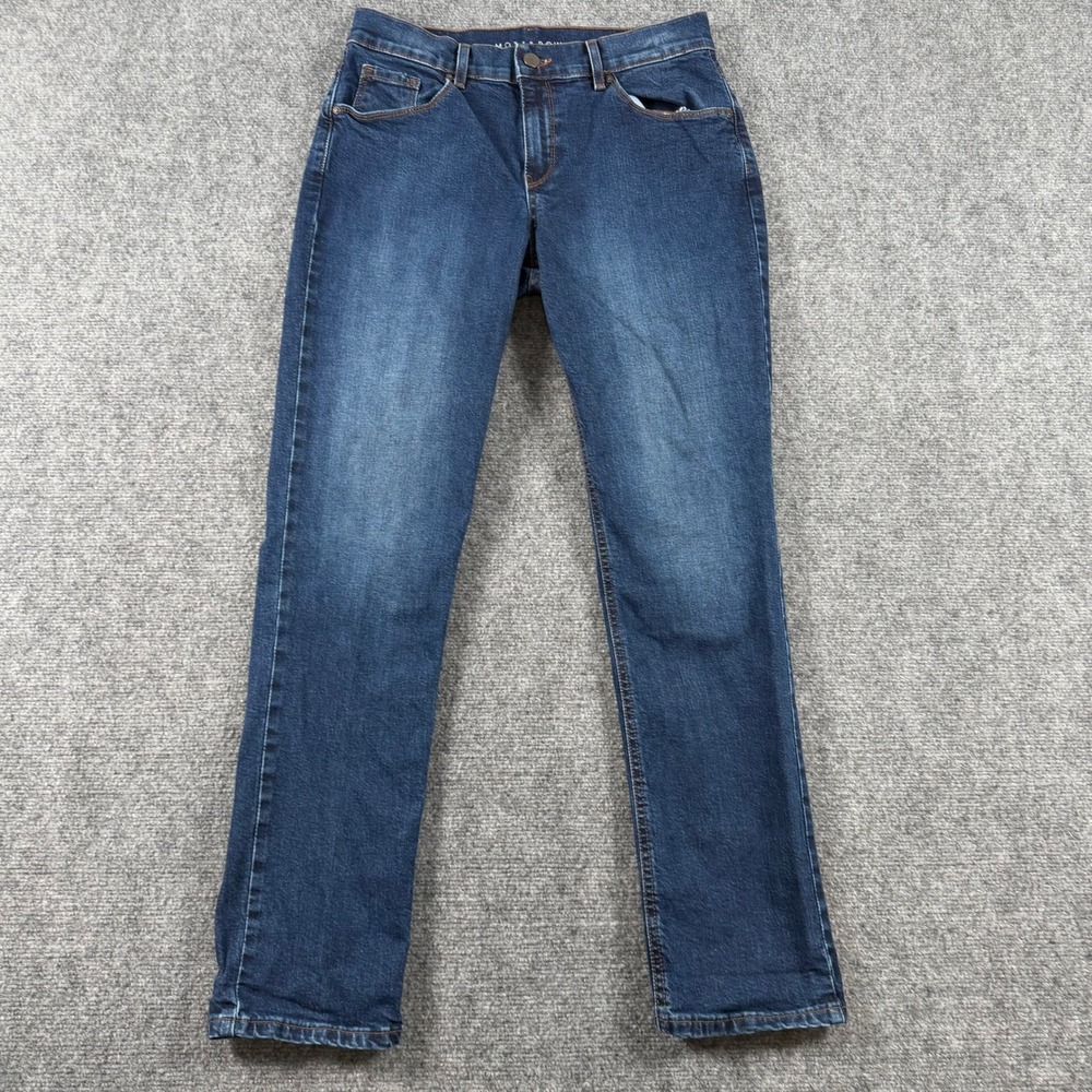 Mott & Bow Slim Straight Jeans Mens 29x30 Dark Wash Blue Denim Stretch Casual